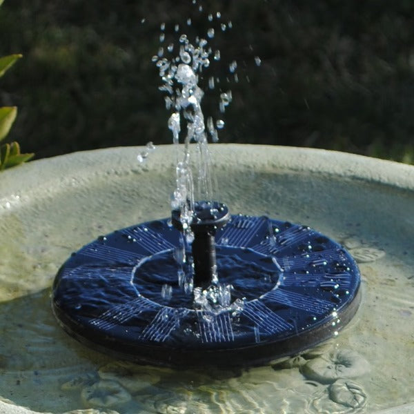Solar Water Fountain with Four Spray Nozzles and Floating Design for Birdbaths