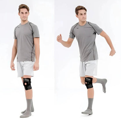 Knee Support Brace with Dual Side Stabilizers and Adjustable Compression Straps