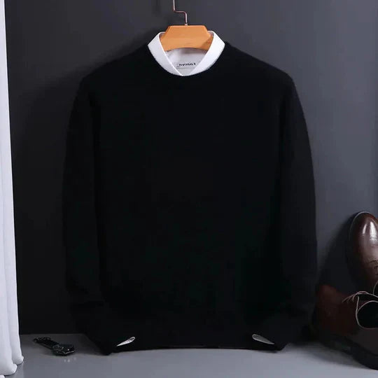 Men's Crew Neck Jumper with Soft Knit and Shape Retention Design
