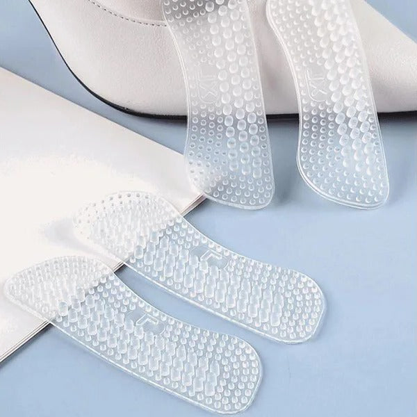 Silicone Heel Grips with Textured Bumps and Shock Absorption, Adhesive Backing