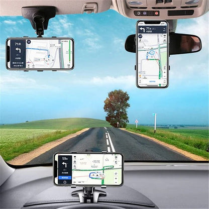 Smartphone Car Mount with 360-Degree Rotation and 180-Degree Tilt, Multi-Mount