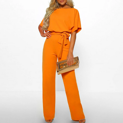 Dark Blue Jumpsuit with Tailored Silhouette and Full Length Coverage