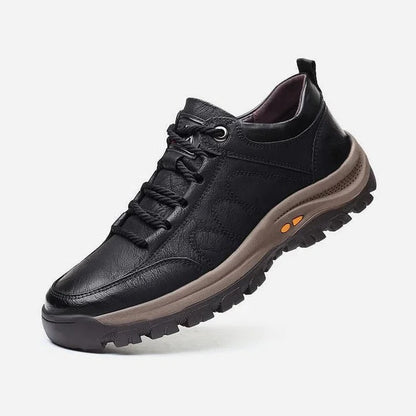 Men's Arch Support Work Shoes with Lace Up Closure and Shock Absorbing Insole, Anti Slip Rubber Sole