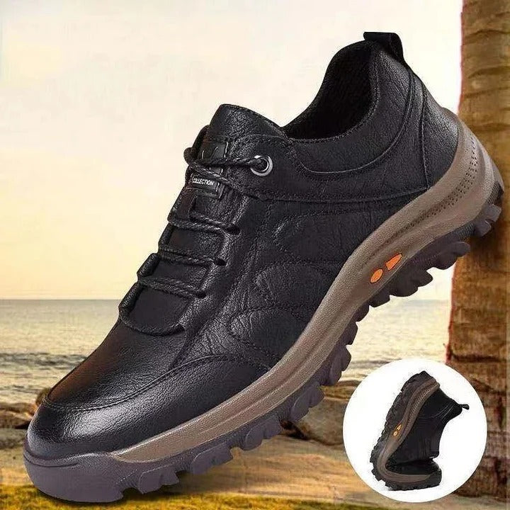 Men's Arch Support Work Shoes with Lace Up Closure and Shock Absorbing Insole, Anti Slip Rubber Sole