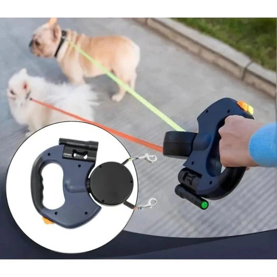 Double Dog Leash with Swivel Joint and Padded Handle for Medium to Large Breeds