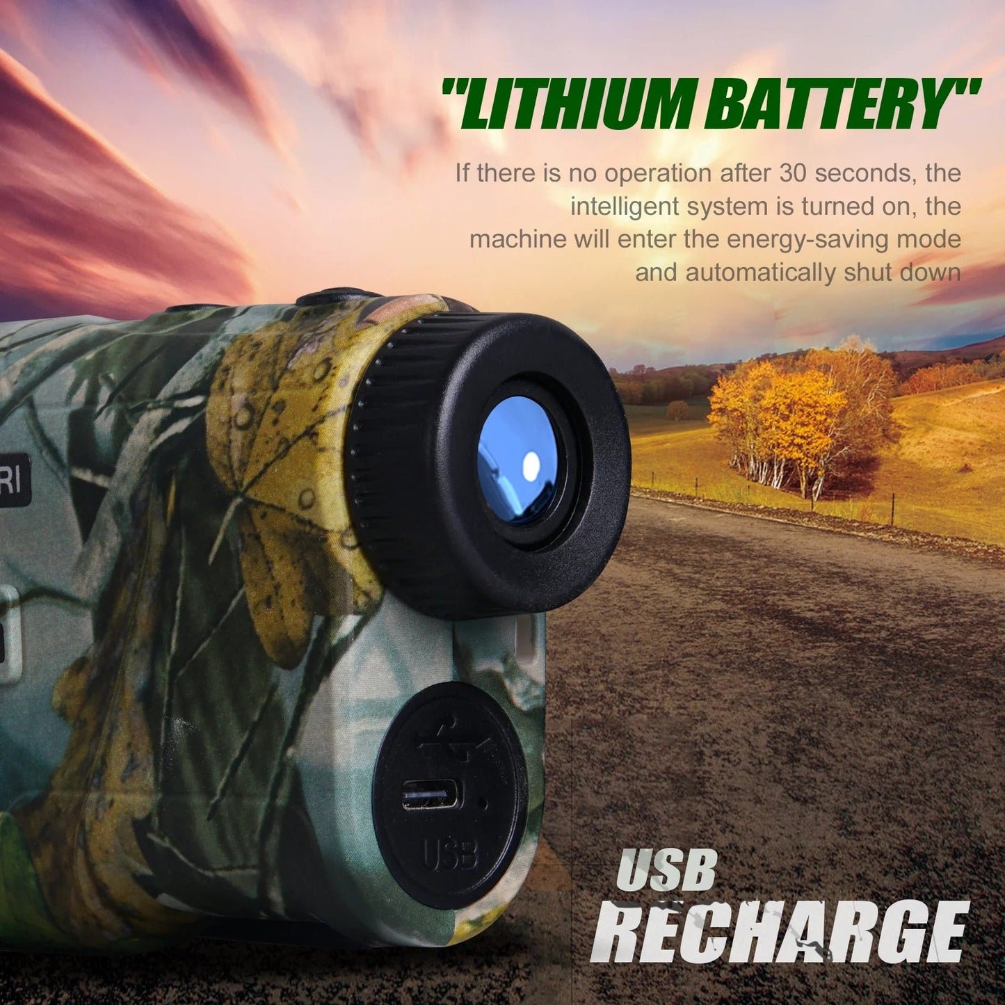 Handheld Range Finder with 6.5x Magnification and Angle Calculation, 3,280ft Range