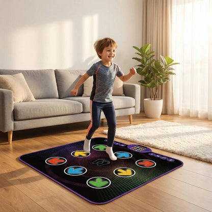 Interactive Dance Mat with Light-Up Squares and Wireless Music Streaming for Kids