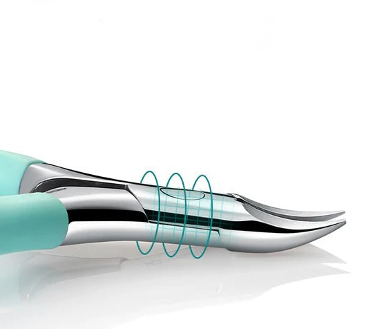 Curved Blade Toenail Clipper with Splash Guard and Ergonomic Grip for Thick Nails