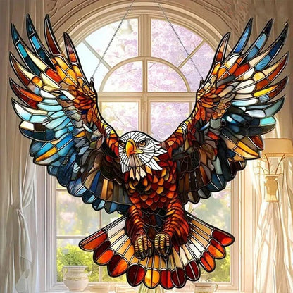Multicolor Hummingbird Suncatcher with Hanging Chain, 8 Inch Reflective Window Decor