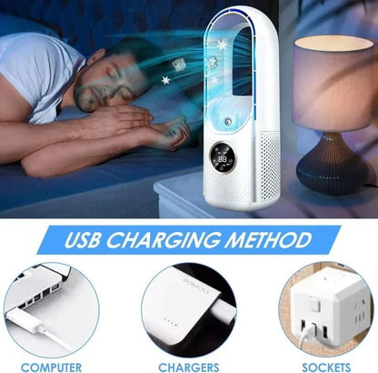 Desk Air Cooler with Blade-Free Airflow and Multiple Speed Settings, 2.9 lbs