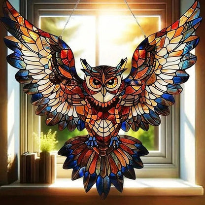 Multicolor Hummingbird Suncatcher with Hanging Chain, 8 Inch Reflective Window Decor