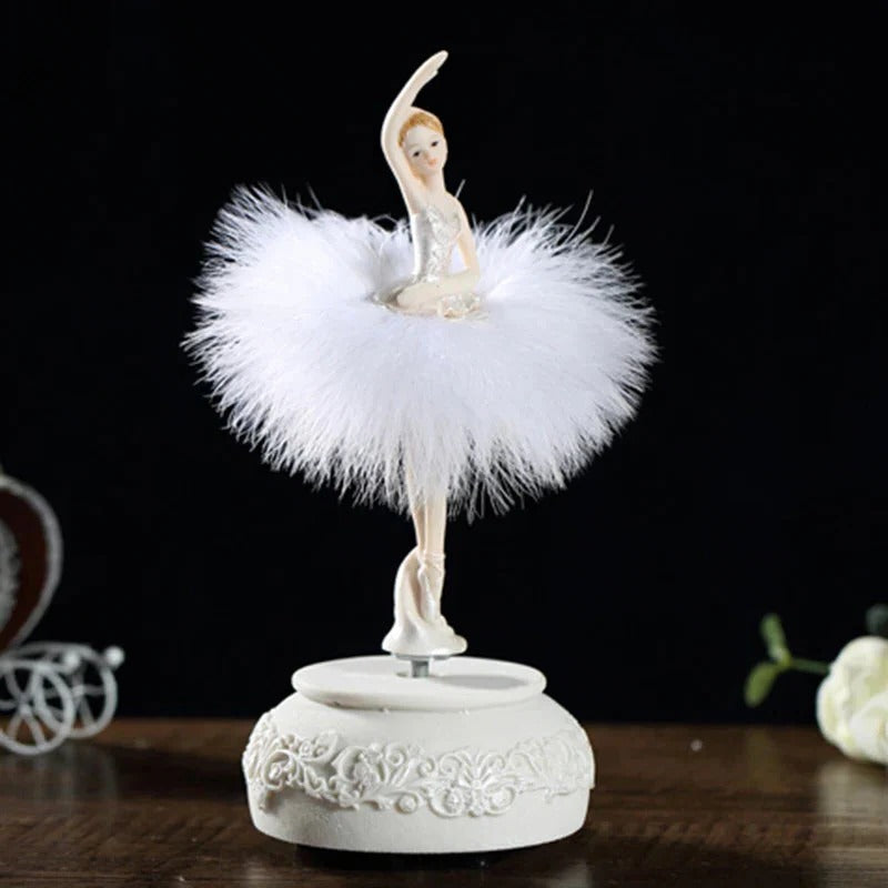 Rotating Ballerina Music Box with Wind-Up Mechanism and Smooth Motion