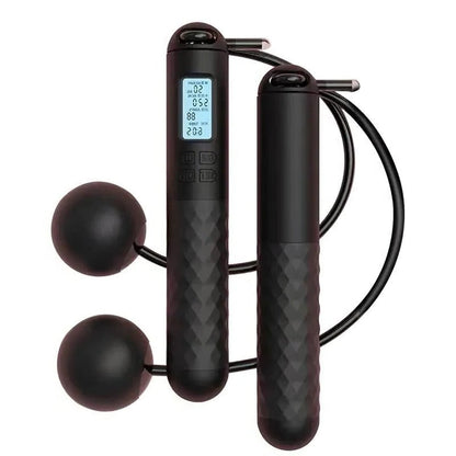 Cordless Jump Rope Handles with Digital Counter and Weighted Balls