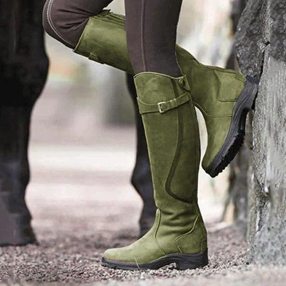 Tall Water-Resistant Boots with Sealed Seams and Traction Sole for Women