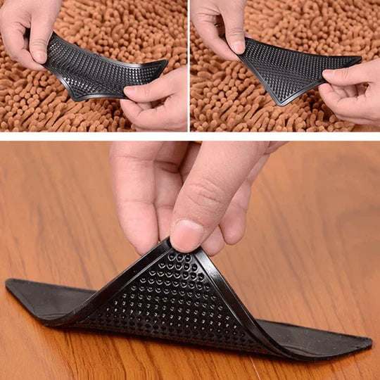Adhesive Rug Gripper Pads with Reusable Design for Hardwood, Tile and Laminate Floors