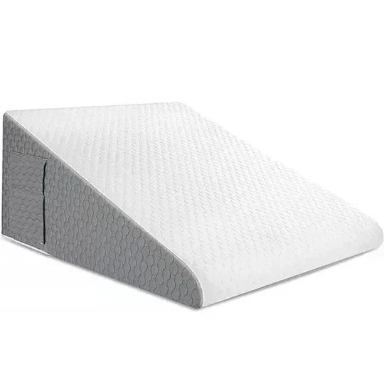 Memory Foam Wedge Pillow with Triangular Shape and Removable Cover for Upper Body Elevation