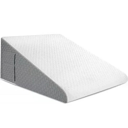 Memory Foam Wedge Pillow with Triangular Shape and Removable Cover for Upper Body Elevation