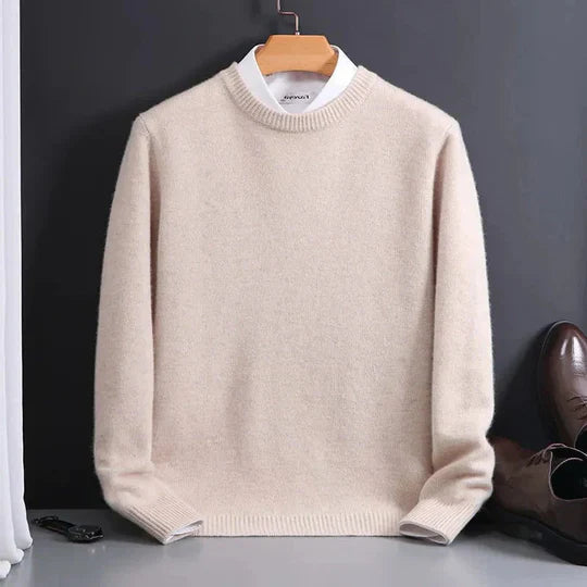 Men's Crew Neck Jumper with Soft Knit and Shape Retention Design