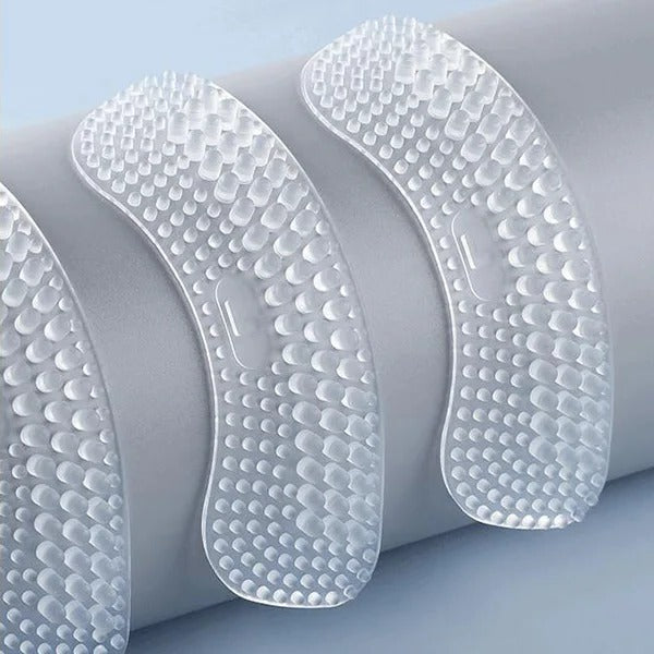 Silicone Heel Grips with Textured Bumps and Shock Absorption, Adhesive Backing