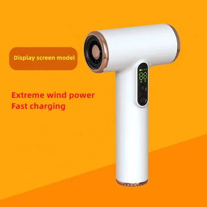 Rechargeable Hair Dryer with 30,000 RPM Motor and Battery Display, Three Speed Settings