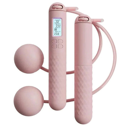 Cordless Jump Rope Handles with Digital Counter and Weighted Balls