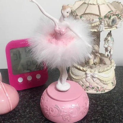 Rotating Ballerina Music Box with Wind-Up Mechanism and Smooth Motion