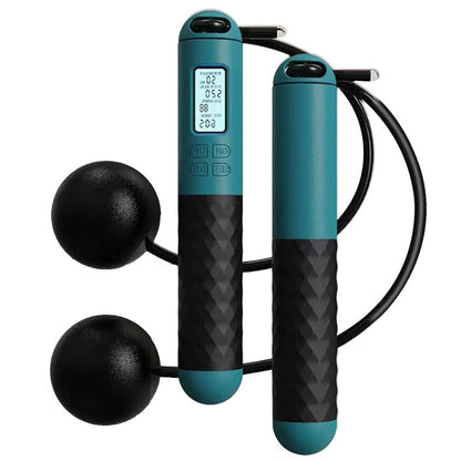 Cordless Jump Rope Handles with Digital Counter and Weighted Balls