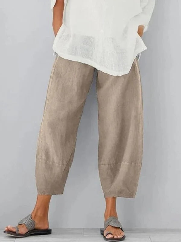 Breathable Linen Pants with Relaxed Leg Fit for Women