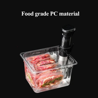 Sous Vide Container with Fitted Lid and Measurement Scale, 203 Fluid Ounces