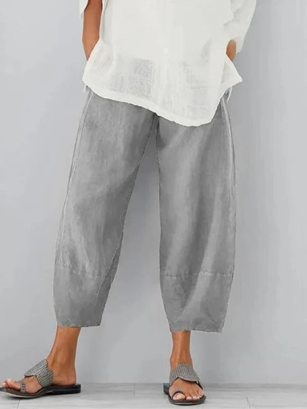 Breathable Linen Pants with Relaxed Leg Fit for Women