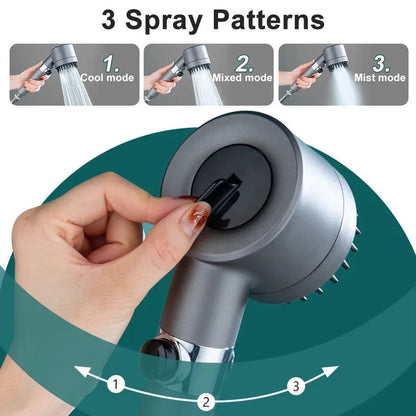 Laser Cut Showerhead with 9-Layer Filtration and Push Button Control