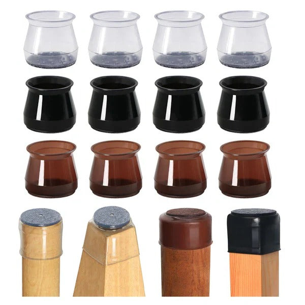 Furniture Leg Floor Protectors with Noise Reduction and Multi-Surface Protection, 8 Pack