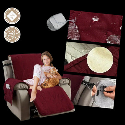 Recliner Slipcover with Waterproof Liquid Repelling Fabric and Machine Washable Design All Vera Mart