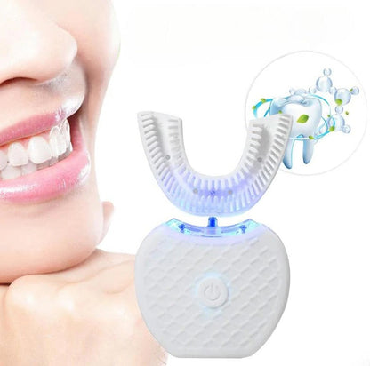 U-Shaped Electric Toothbrush with 5000 Vibrations and Blue Light, Rechargeable