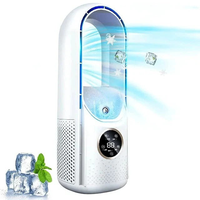 Desk Air Cooler with Blade-Free Airflow and Multiple Speed Settings, 2.9 lbs