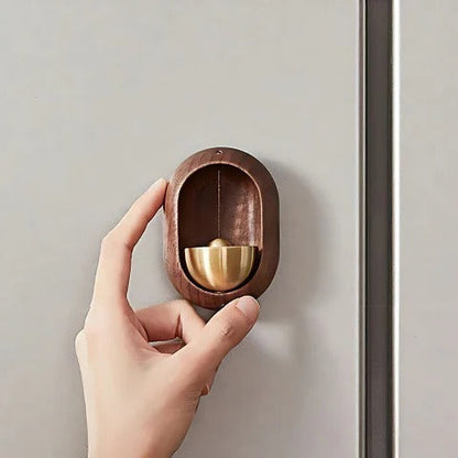 Wooden Door Chime with Magnetic Mount and Adhesive Backing