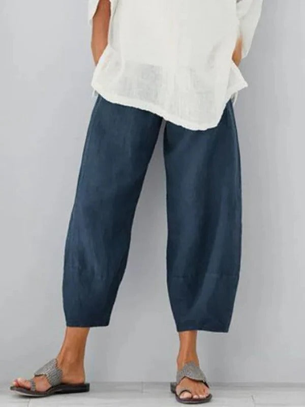 Breathable Linen Pants with Relaxed Leg Fit for Women