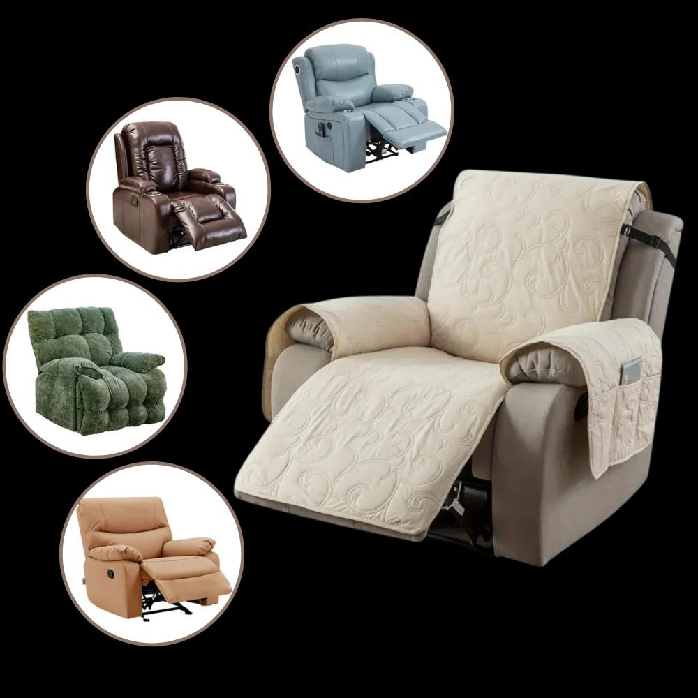 Recliner Slipcover with Waterproof Liquid Repelling Fabric and Machine Washable Design All Vera Mart