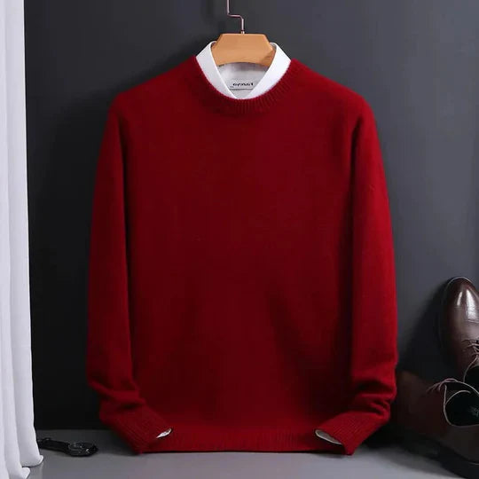 Men's Crew Neck Jumper with Soft Knit and Shape Retention Design