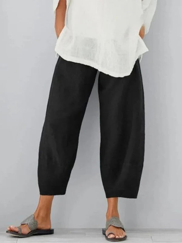 Breathable Linen Pants with Relaxed Leg Fit for Women
