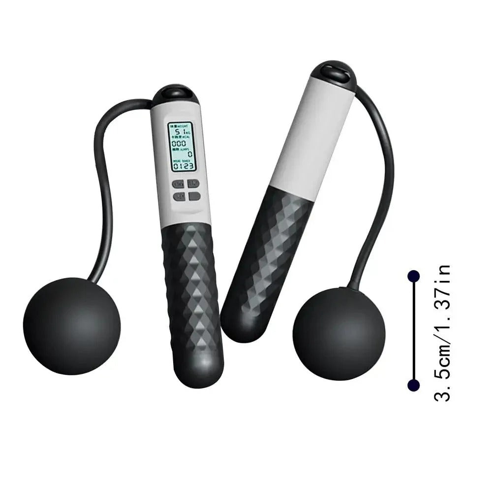 Cordless Jump Rope Handles with Digital Counter and Weighted Balls