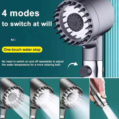 Laser Cut Showerhead with 9-Layer Filtration and Push Button Control