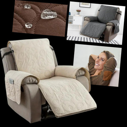 Recliner Slipcover with Waterproof Liquid Repelling Fabric and Machine Washable Design All Vera Mart
