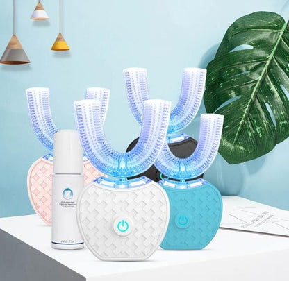 U-Shaped Electric Toothbrush with 5000 Vibrations and Blue Light, Rechargeable