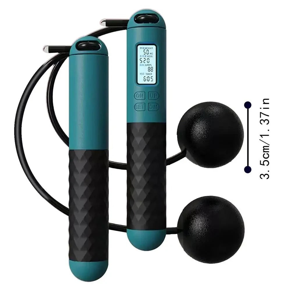 Cordless Jump Rope Handles with Digital Counter and Weighted Balls