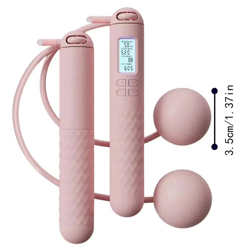 Cordless Jump Rope Handles with Digital Counter and Weighted Balls