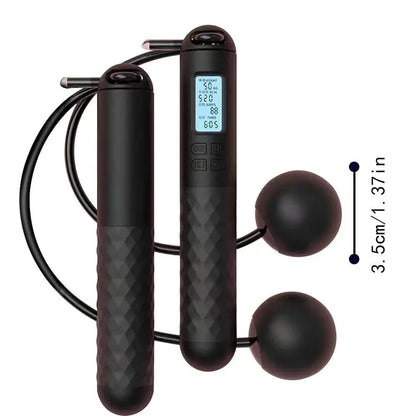 Cordless Jump Rope Handles with Digital Counter and Weighted Balls
