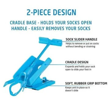 Compression Sock Application Tool with 26-Inch Extended Handle and Foldable Design