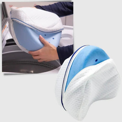 Memory Foam Knee Pillow with Ergonomic Contour and Breathable Cover for Side Sleepers