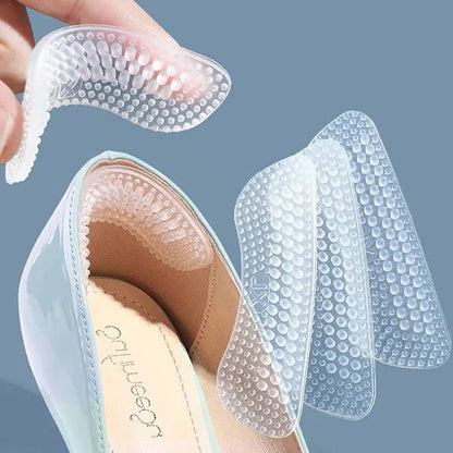 Silicone Heel Grips with Textured Bumps and Shock Absorption, Adhesive Backing